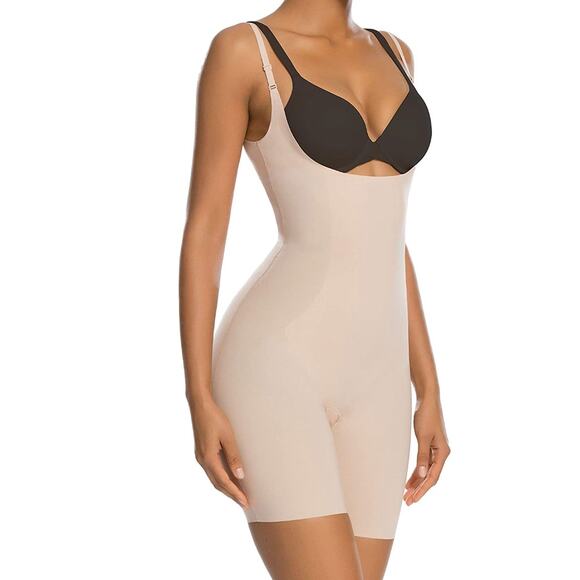 ShaperX Other - SHAPERX Tummy Control Shapewear Seamless Bodysuit Fajas Open-Bust Mid-Thigh | XL